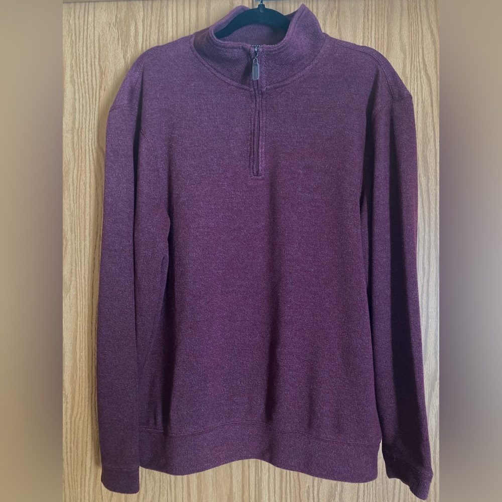 Hudson River Pullover Sweater 1/4 Zip Size Large Maroon